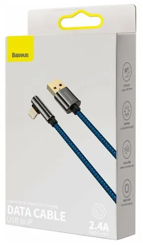 Кабель BASEUS Legend Series Elbow Fast Charging Data Cable USB to Lightning, Синий, фото