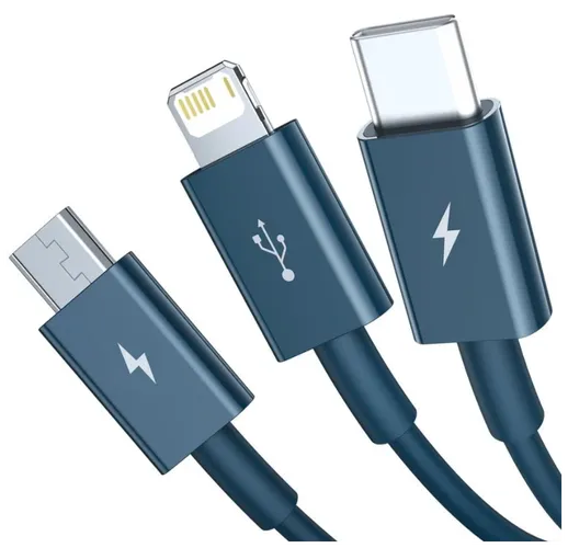 Кабель Baseus Superior Series Fast Charging Data Cable USB to M+L+C CAMLTYS-03, Синий, купить недорого