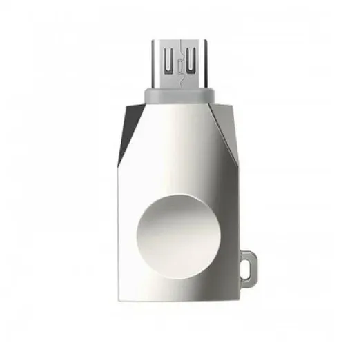 Переходник Hoco UA10 Micro-USB OTG adapter Pearl Nickel, Серый, купить недорого