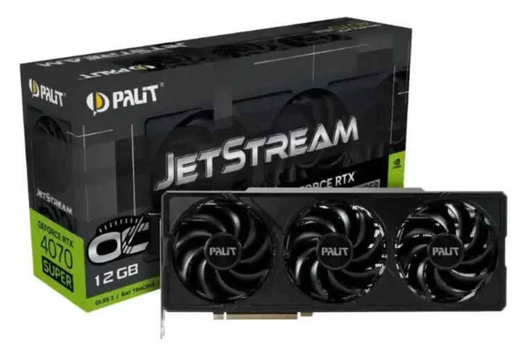 Видеокарта Palit GeForce RTX4070 Super Jetstream OC NED407ST19K9-1043J | 12 GB | GDDR 6X | 192 bit | 3-DP HDMI