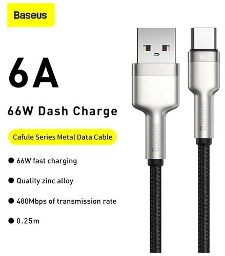 Кабель BASEUS Data cable USB to TYP-C 25 sm CAKF000001, Черный, купить недорого