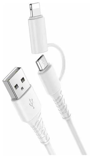 Кабель Hoco X54 Cool dual 2 in 1 charging data cable, Белый