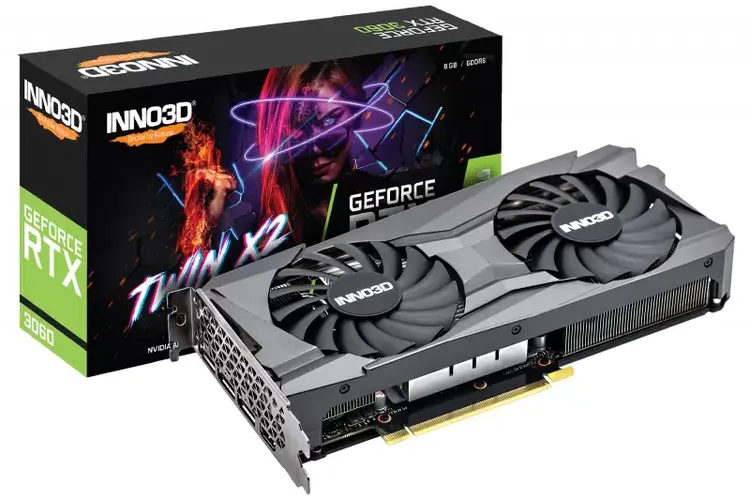 Видеокарта Inno3D GeForce RTX3060 Twin X2 N30602-08D6-11902130 | 8 GB | 128 bit | DDR 6