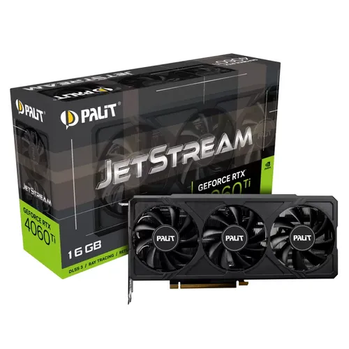 Видеокарта Palit GeForce RTX4060Ti Jetstream NE6406T019T1-1061J | 16 GB | GDDR 6X | 128 bit | 3-DP HDMI