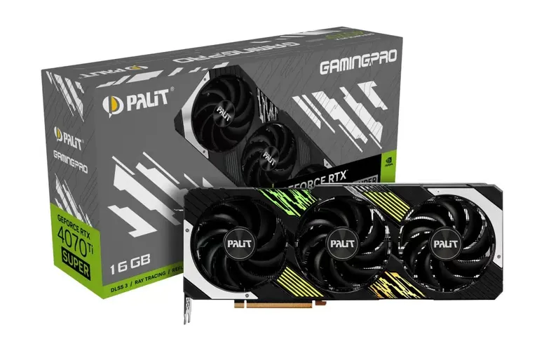 Видеокарта Palit GeForce RTX4070Ti Super Gamingpro NED47TS019T2-1043A | 16 GB | GDDR 6X | 256 bit | 3-DP HDMI