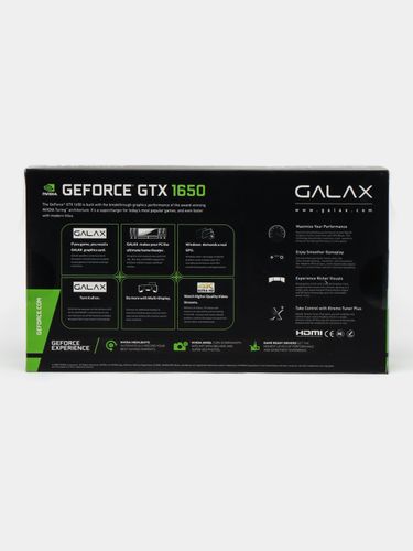 Видеокарта Galax GeForce GTX1650 G-T66O-65SQL8DS93E1 | 4 GB | 128 Bit | GDDR 5, в Узбекистане