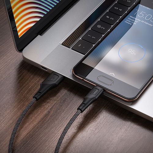 Кабель Hoco X58 Airy silicone charging data cable for Micro, Черный