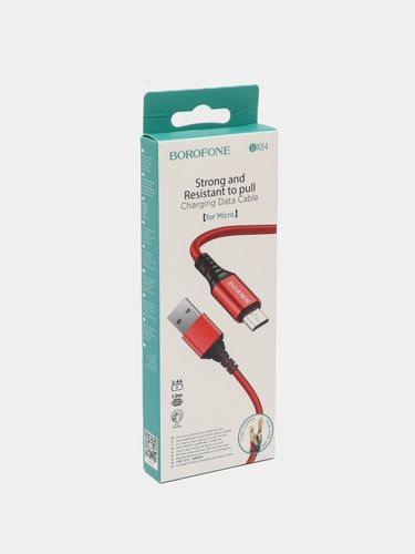 Кабель BOROFONE BX54 USB to Micro, Красный, в Узбекистане