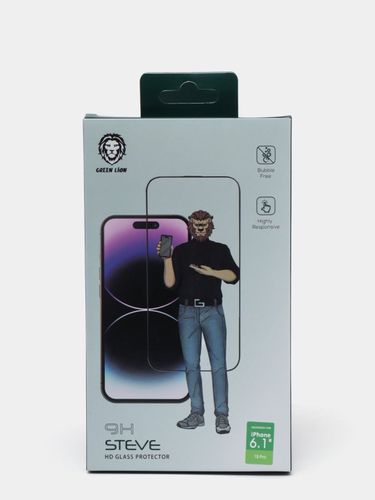 Защитное стекло 100D Green lion iPhone 15