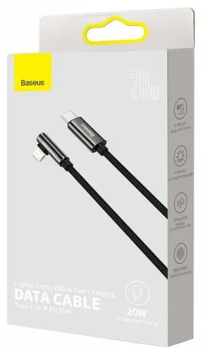 Кабель BASEUS Legend Series Elbow Fast Charging Data Cable USB to LightningCATLCS-01, Черный, купить недорого