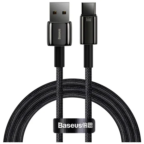 Кабель BASEUS Tungsten Gold Fast Charging Data Cable USB to Type-C CATWJ-B01, Черный