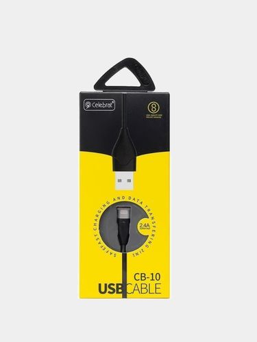 Кабель Celebrat CB-10I USB Cable, Черный, купить недорого