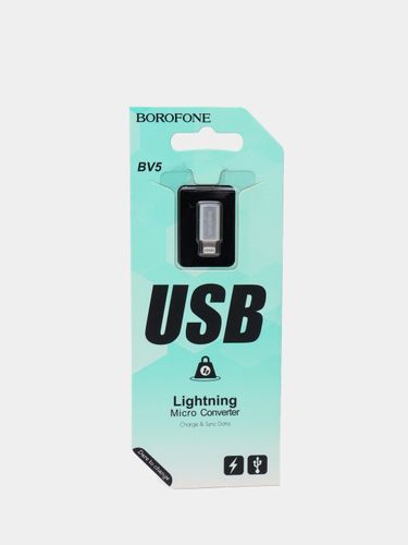 Переходник BOROFONE BV5 OTG Adapter, Серый, в Узбекистане