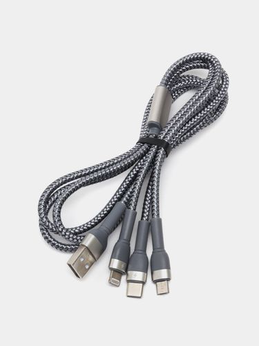 Кабель Remax RC-124th 3-in-1 Charging Cable A, Серый