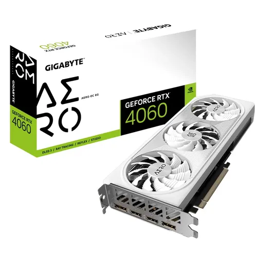 Видеокарта Gigabyte GeForce RTX4060 Aero GV-N4060AERO OC-8GD | 8 GB | 128 Bit | GDDR 6