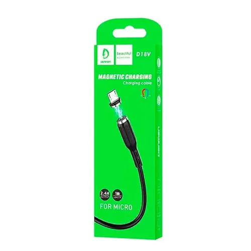 Кабель Denmen D18V Magnetic charging cable for Micro, Черный, купить недорого