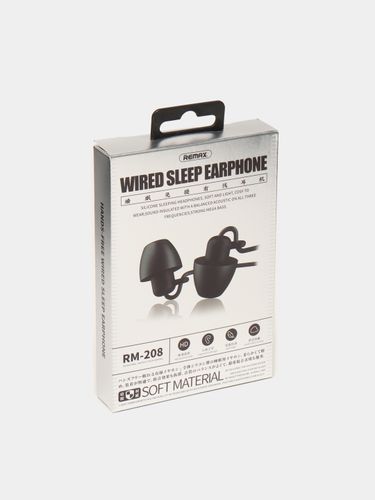 Проводные наушники Remax RM-208 Sleep Earphone, Черный, в Узбекистане