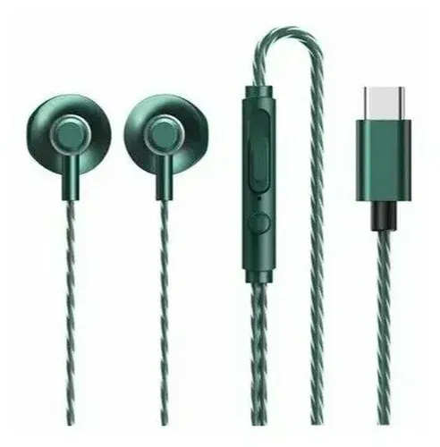 Проводные наушники Remax RM-711a TYPE-C Wired Earphone, Зеленый