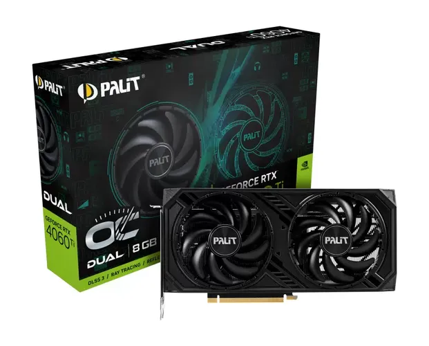 Videokarta Palit GeForce RTX4060Ti Dual NE6406T019P1-1060D | 8 GB | GDDR 6X | 128 bit | 3-DP HDMI