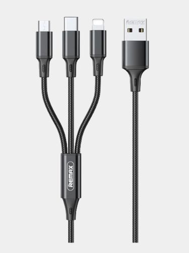 Кабель Remax RC-189th 3-in-1 Charging Cable, Черный