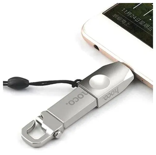 Переходник Hoco UA10 Micro-USB OTG adapter Pearl Nickel, Серый, купить недорого