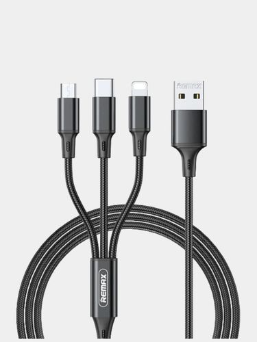 Кабель Remax RC-189th 3-in-1 Charging Cable, Черный