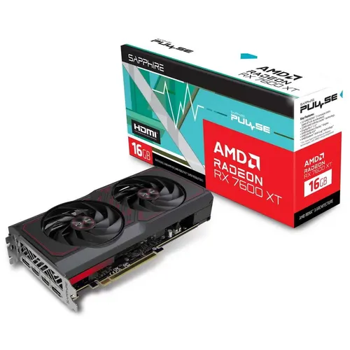 Videokarta Sapphire Pulse Amd Radeon RX7600XT Gaming OC 11339-04-20G | 16 GB | GDDR 6 | Dual HDMI