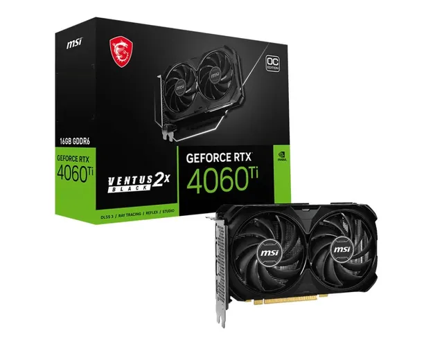 Видеокарта MSI GeForce RTX4060Ti Ventus 2X BLACK 912-V517-094 | 16 GB | 128 Bit | GDDR 6