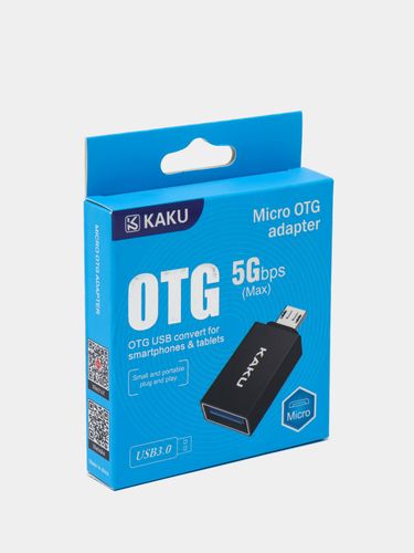 Переходник Kakusiga KSC-533 BEIGE Micro OTG adapter, Черный, в Узбекистане