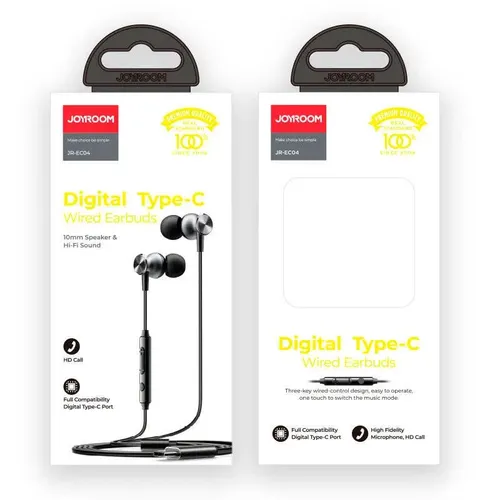 Наушники Joyroom JR-EC04 Digital Type-C, Черный, фото № 4