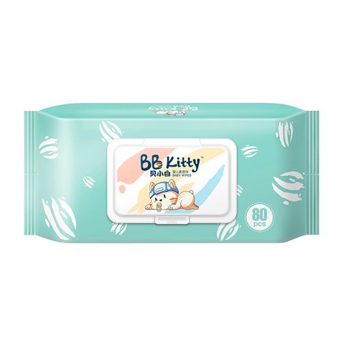 Детские влажные салфетки с клапаном BB Kitty, 80 шт