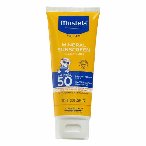 Минеральное солнцезащитное средство для детей Mustela SPF 50, 100 мл