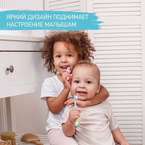 Набор зубных шеток Roxy-Kids Smile, 2 шт, Бирюзовый-Зеленый, фото