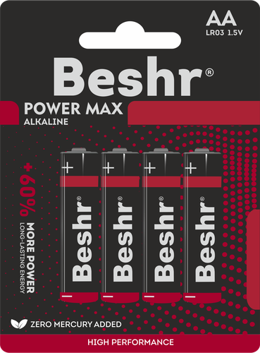 Батарейки Beshr Power max alkaline AA 4B, купить недорого