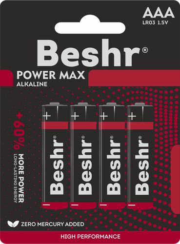 Батарейки Beshr Power max alkaline AAA, 4B, купить недорого