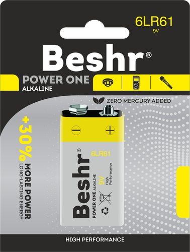 Батарейки Beshr Power one alkaline 9W 1B