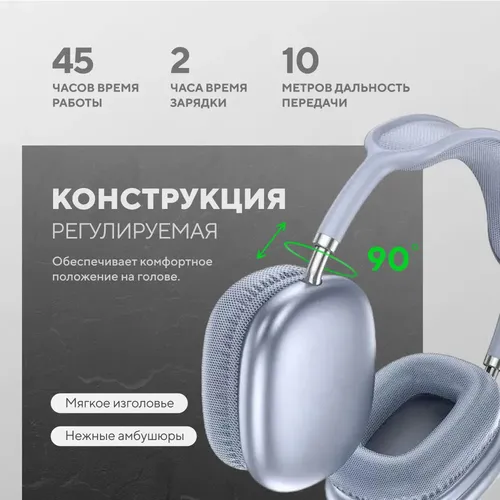 Наушники беспроводные накладные Hoco W35 Air, Синий, купить недорого