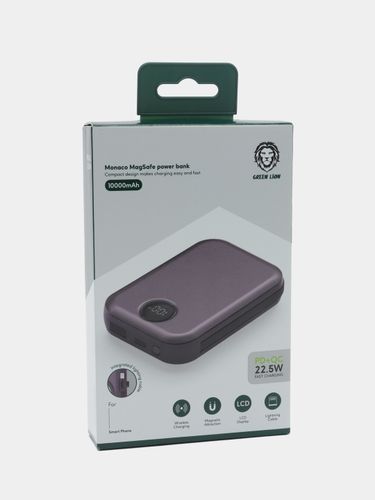 Внешний аккумулятор Green Lion Monaco MagSafe Power Bank, 10000 мАч, в Узбекистане