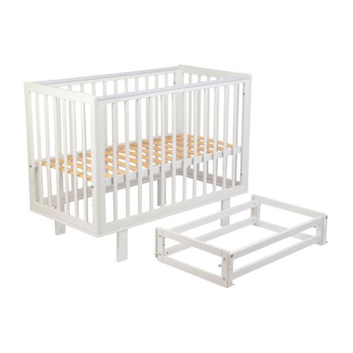 Детская кроватка Polini kids 340C с маятником натурал, Белый, купить недорого