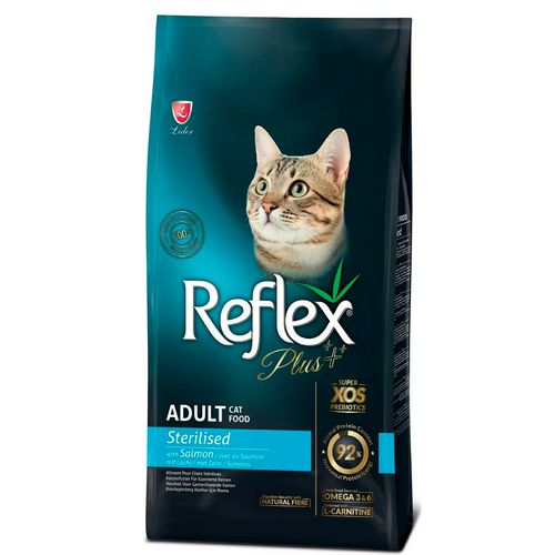 Quruq yem Reflex Plus Sterilised Adult Cat Food losos bilan, 15 kg, в Узбекистане