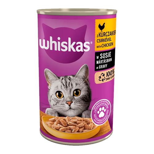 Законсервированный влажный корм для кошек Whiskas с курицей в соусе, 400 г