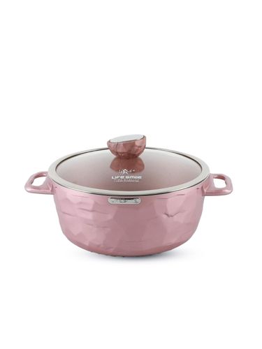 Кастрюля Life Smile Granit Stone STA-PINK-24, 4.4 л, 24 см