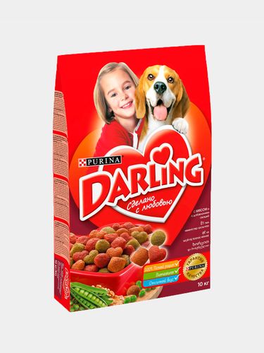 Quruq ovqat DARLING DOG go'sht va yordam bilan, 1 dona, 10 kg