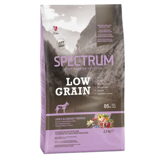 Spectrum Low Grain ягненок с черникой, 2 кг, купить недорого