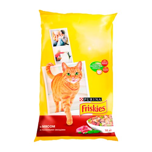 Сухой корм FRISKIES для взрослых кошек с мясом и овощами, 1 шт, 10 кг