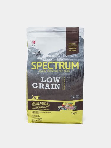 Сухой корм для кошек Spectrum Low Grain Adult Cat Food с курицей, индейкой и клюквой, 2 кг