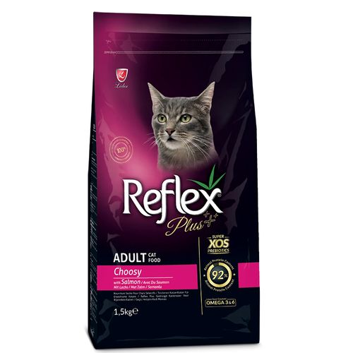 Сухой корм для кошек Reflex Plus Choosy Adult Cat с мясом лосося, 1.5 кг, купить недорого