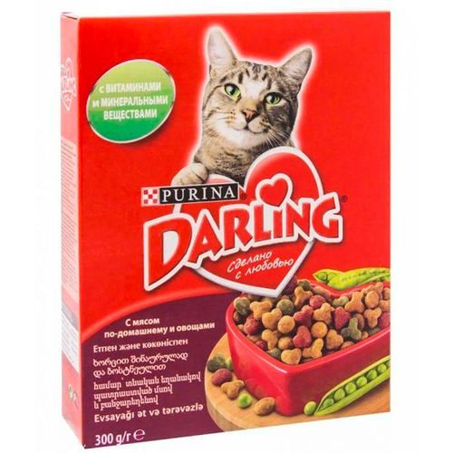 Сухой корм Darling для кошек мясо с овощами, 1 шт, 300 гр