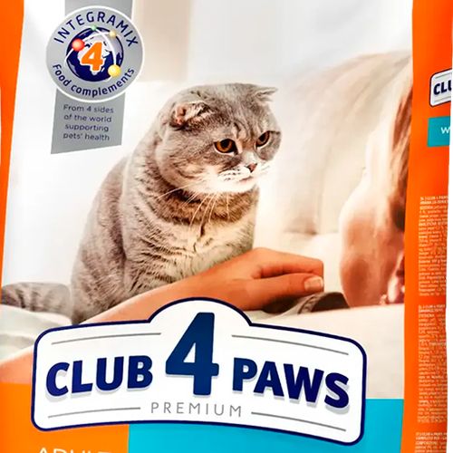 Сухой корм для кошек Club 4 Paws Premium с лососем, 14 кг, купить недорого