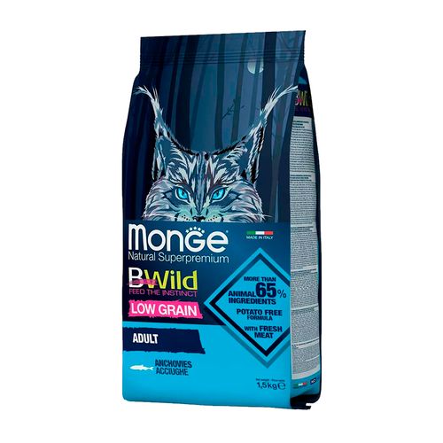 Сухой корм для кошек Monge Bwild Anchovies с анчоусами, 1.5 кг